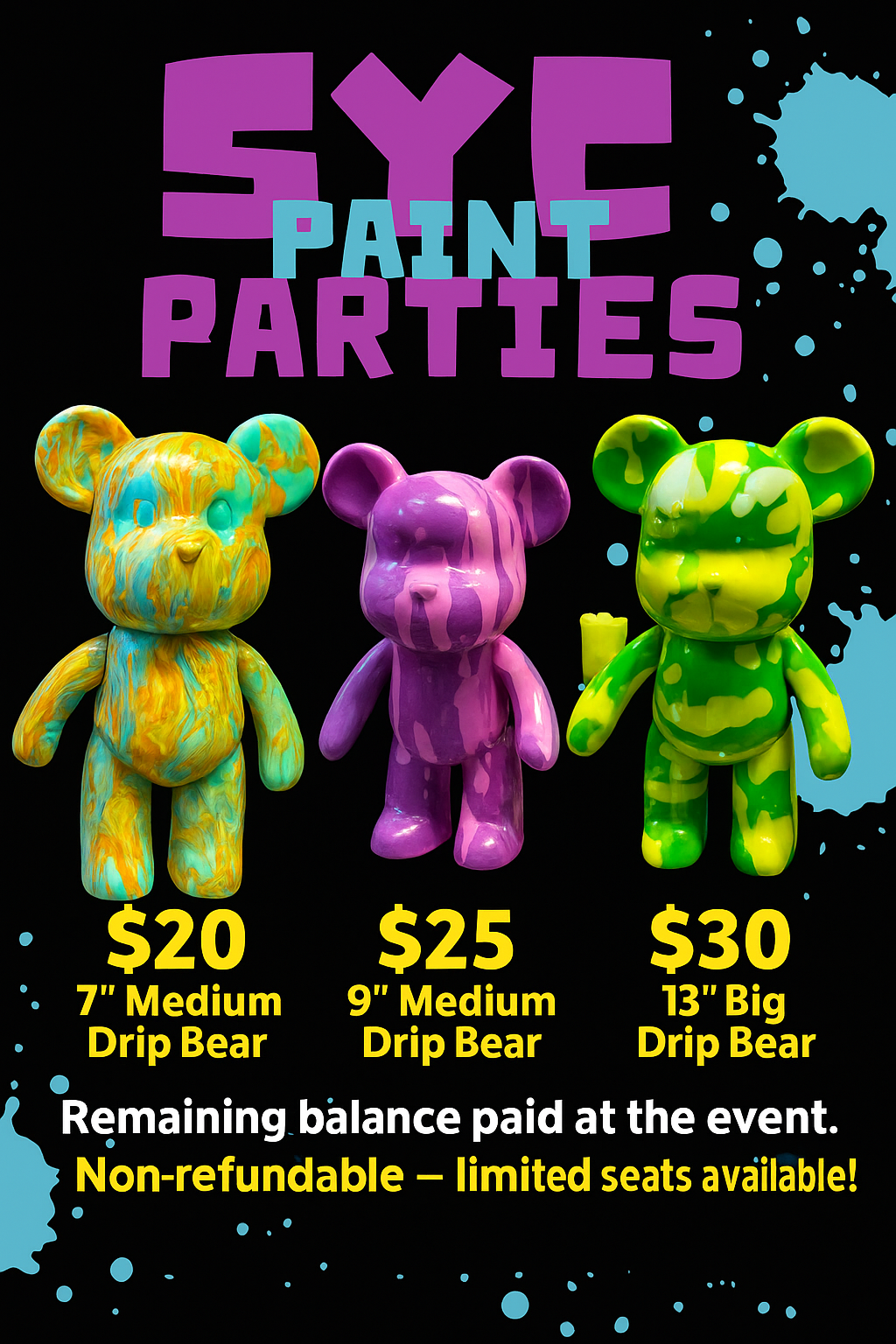 Paint Night Deposit β SYC Drip Bear Experience