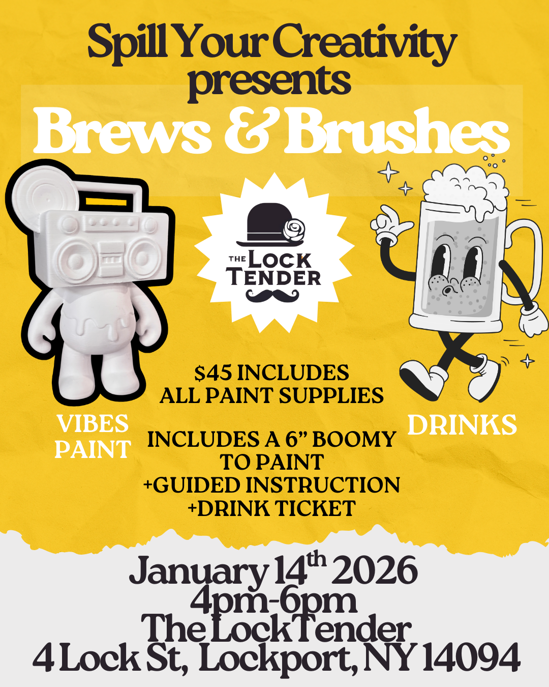 BREWS & BRUSHES Paint Night - THE LOCK TENDER