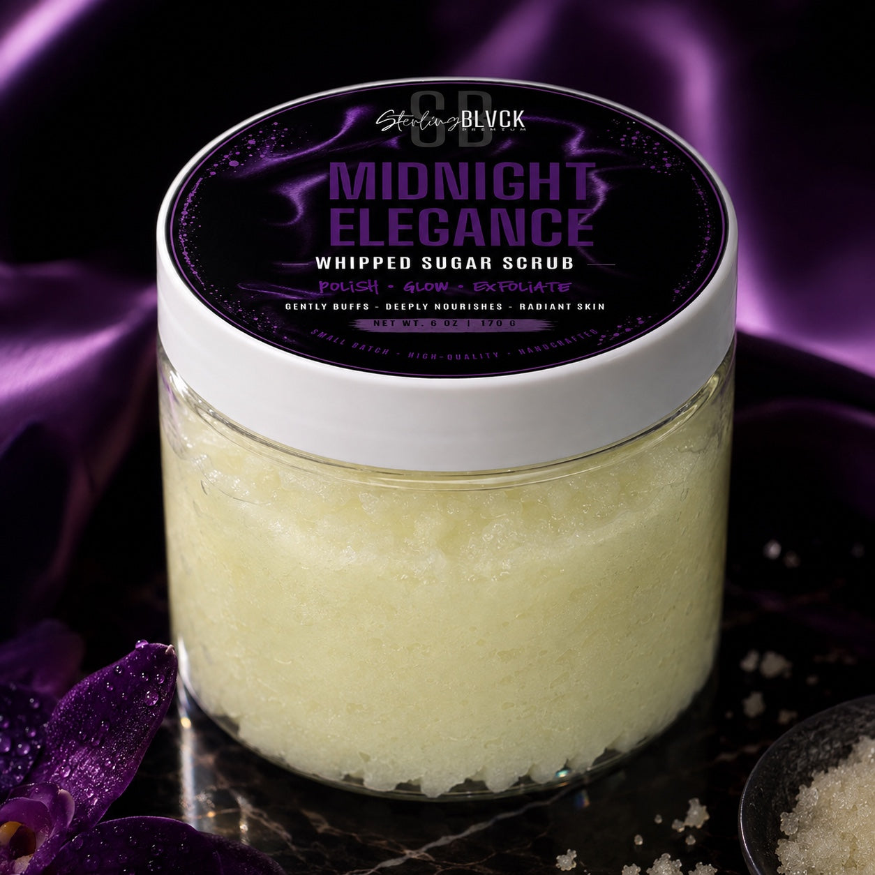 SterlingBLVCK Premium Whipped Sugar Scrub included in Ultimate Self-Care Bundle